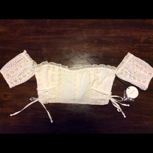 Tularosa eyelet cropped blouse